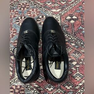 New Men's Mizuno Black Leather Work, Dress/Golf Shoes, 9.5 Wide